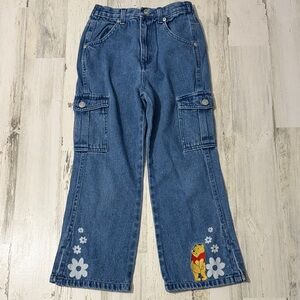 Vintage Kids Jeans with Winnie The Pooh and Floral Design